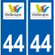 44  Vieillevigne logo ville autocollant plaque stickers