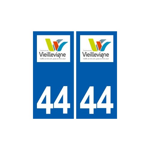 44  Vieillevigne logo ville autocollant plaque stickers
