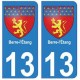 13 Berre l'Étang ville autocollant plaque