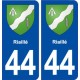 44  Riaillé blason ville autocollant plaque stickers