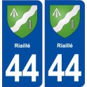 44  Riaillé blason ville autocollant plaque stickers