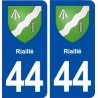 44  Riaillé blason ville autocollant plaque stickers
