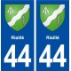44  Riaillé blason ville autocollant plaque stickers