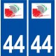 44  Petit Mars logo ville autocollant plaque stickers