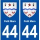 44 Pequeños de Marzo, escudo de armas, de la ciudad de etiqueta, placa de la etiqueta engomada