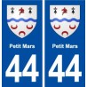 44 Pequeños de Marzo, escudo de armas, de la ciudad de etiqueta, placa de la etiqueta engomada