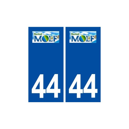 44  Saint Molf logo ville autocollant plaque stickers