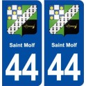 44  Saint Molf blason ville autocollant plaque stickers
