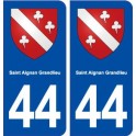 44  Saint Aignan Grandlieu blason ville autocollant plaque stickers