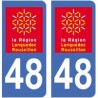 48 Lozère autocollant plaque