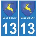 13 Bouc-Bel-Air ville autocollant plaque