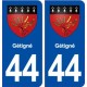 44  Gétigné blason ville autocollant plaque stickers