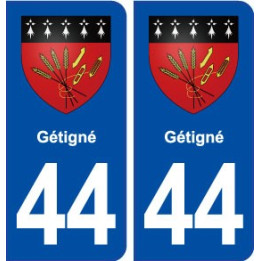 44  Gétigné blason ville autocollant plaque stickers