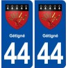 44  Gétigné blason ville autocollant plaque stickers