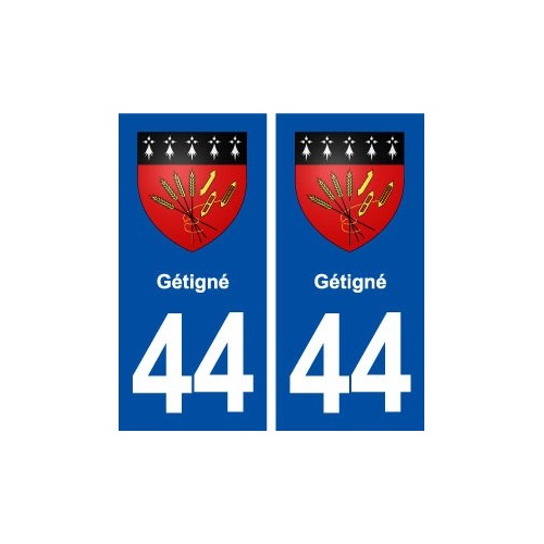 44  Gétigné blason ville autocollant plaque stickers