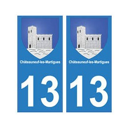 13 Châteauneuf-les-Martigues ville autocollant plaque