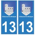 13 Chateauneuf-les-Martigues city sticker plate