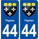 44  Fégréac blason ville autocollant plaque stickers