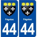 44  Fégréac blason ville autocollant plaque stickers