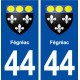 44  Fégréac blason ville autocollant plaque stickers