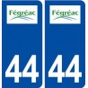 44  Fégréac logo ville autocollant plaque stickers