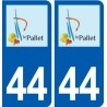 44  Le Pallet logo ville autocollant plaque stickers