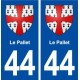 44  Le Pallet blason ville autocollant plaque stickers