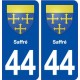 44  Saffré blason ville autocollant plaque stickers
