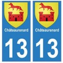 13 Chateaurenard de la ciudad de la etiqueta engomada de la placa