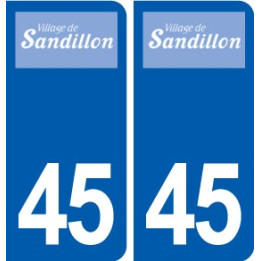 45 Sandillon logo ville autocollant plaque stickers