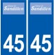 45 Sandillon logo ville autocollant plaque stickers