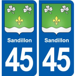 45 Sandillon blason ville autocollant plaque stickers