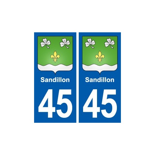 45 Sandillon blason ville autocollant plaque stickers