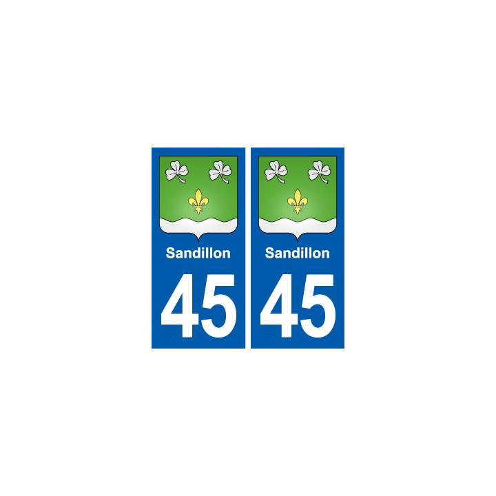 45 Sandillon blason ville autocollant plaque stickers