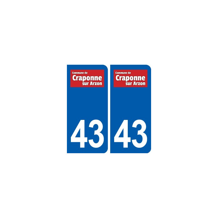 43 Craponne sur Arzon logo autocollant plaque immatriculation ville