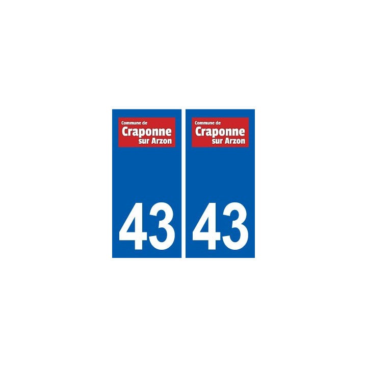 43 Craponne sur Arzon logo autocollant plaque immatriculation ville