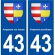 43 Craponne sur Arzon blason autocollant plaque immatriculation ville