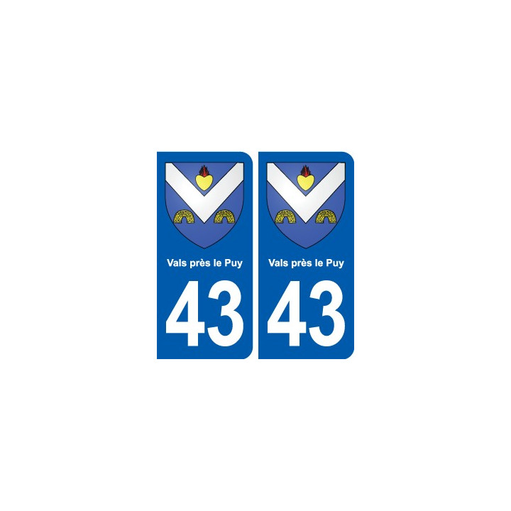 43 Vals près le Puy blason autocollant plaque immatriculation ville
