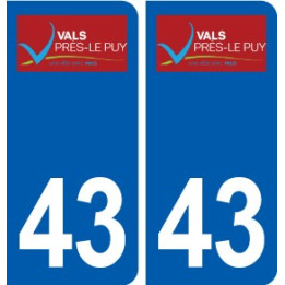 43 Vals près le Puy logo autocollant plaque immatriculation ville