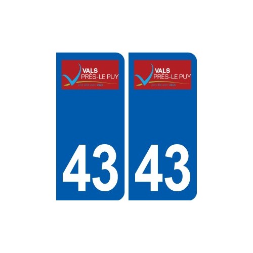 43 Vals près le Puy logo autocollant plaque immatriculation ville
