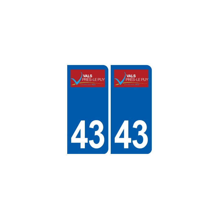 43 Vals près le Puy logo autocollant plaque immatriculation ville