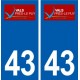 43 Vals près le Puy logo autocollant plaque immatriculation ville
