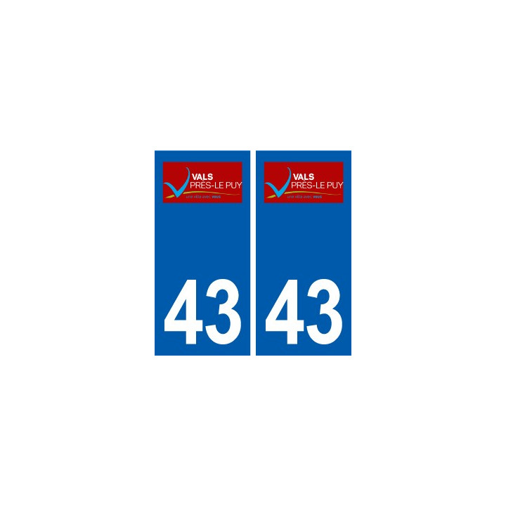 43 Vals près le Puy logo autocollant plaque immatriculation ville