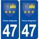 47 Penne d'Agenais blason autocollant plaque stickers ville