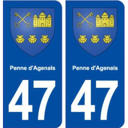 47 Penne d'Agenais blason autocollant plaque stickers ville