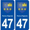 47 Penne d'Agenais blason autocollant plaque stickers ville