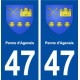 47 Penne d'Agenais blason autocollant plaque stickers ville