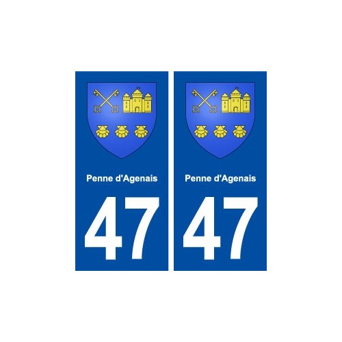 47 Penne d'Agenais blason autocollant plaque stickers ville