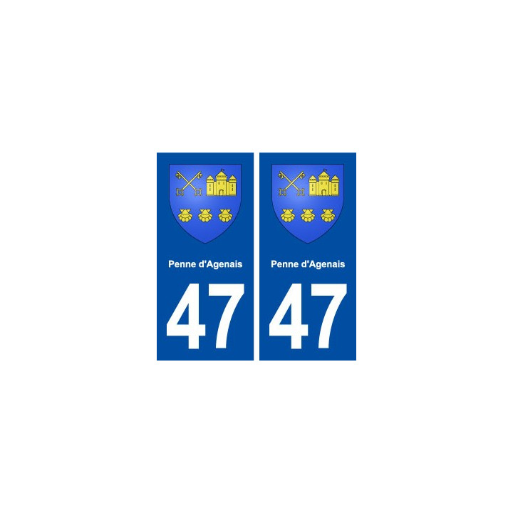 47 Penne d'Agenais blason autocollant plaque stickers ville
