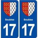 17 Soubise blason ville autocollant plaque sticker